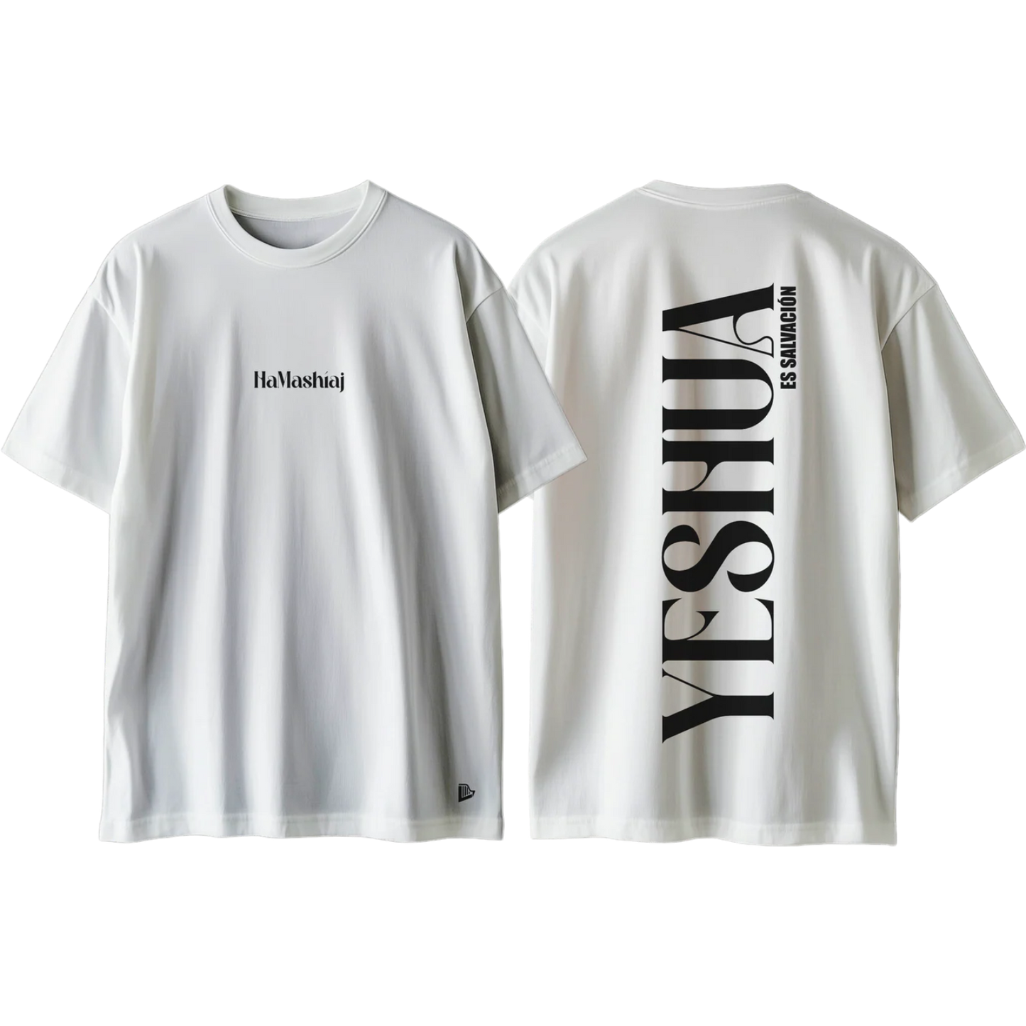 Camiseta Yeshua HaMashíaj - Blanca - Oversize/Regular