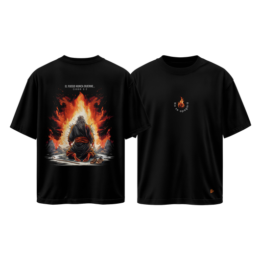 Camiseta El Fuego nunca duerme - Oversize Negra
