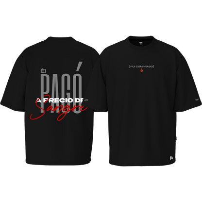 Camiseta ¨A Precio de Sangre¨ - Oversize Blanca