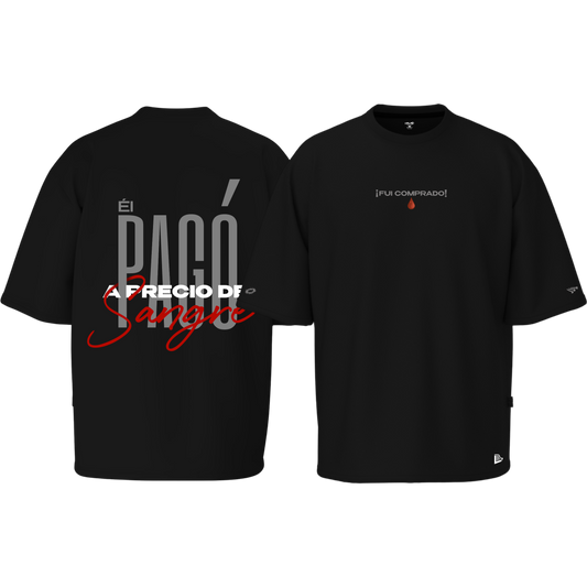 Camiseta ¨A Precio de Sangre¨ - Oversize Negra