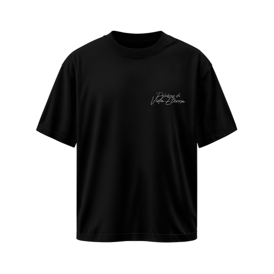 Camiseta Palabras de Vida Eterna - Negra - Oversize/Regular