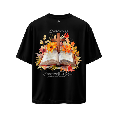 Camiseta Palabras de Vida Eterna - Negra - Oversize/Regular