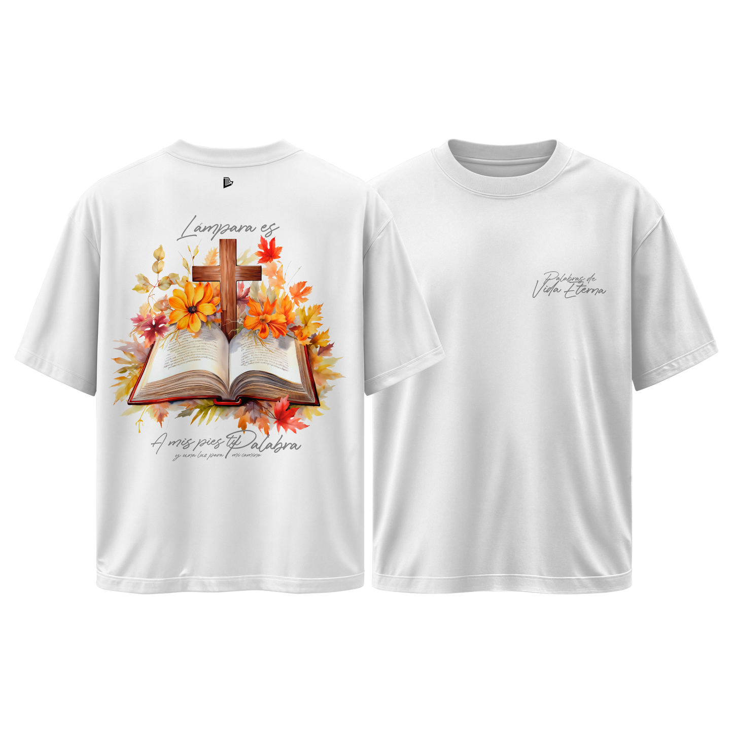 Camiseta Palabras de Vida Eterna - Blanca - Oversize/Regular