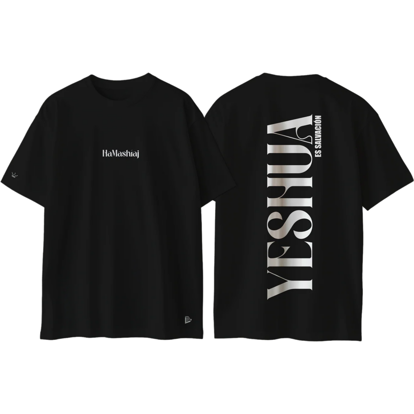 Camiseta Yeshua HaMashíaj - Negra - Oversize/Regular