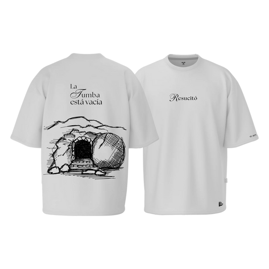 Camiseta Resucitó (La Tumba está vacía) - Oversize Blanca